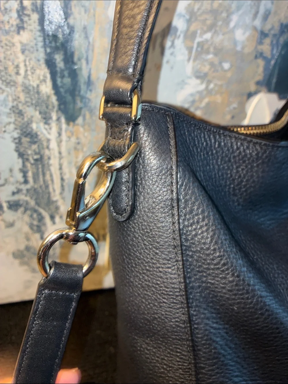 GUC Kate Spade NYC Black Pebbled Leather Shoulder Hobo 2 way bag